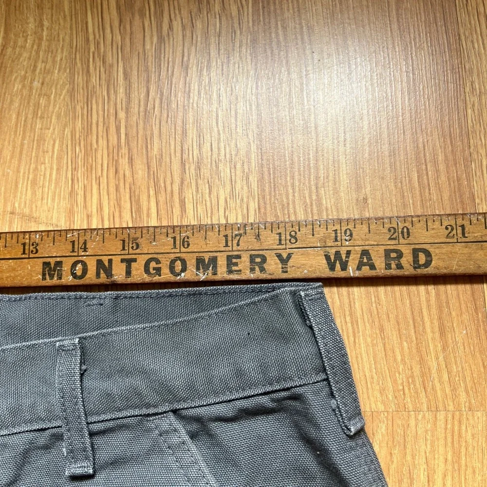 Carhartt B111 GVL Flannel Lined Dungaree Work Pants Gray Mens 38x32 Fits 38x31